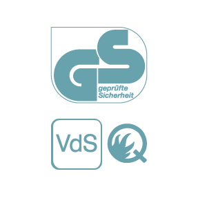 GS-Zeichen und VdS-Prüfsiegel GS-Zeichen und VdS-Prüfsiegel